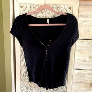 Free people black tee large